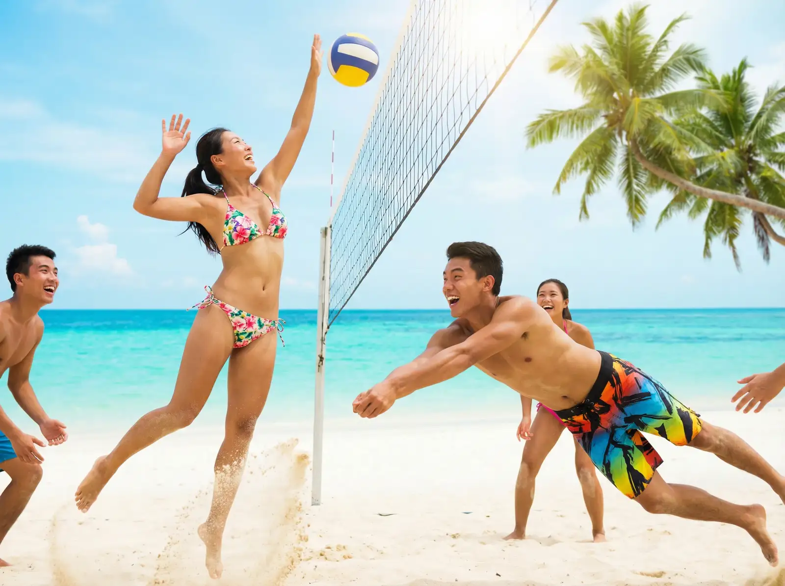 爱情岛论坛官网-资源分享|精华帖子|爱情岛论坛平台 嘉宾们在沙滩上打排球